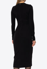 Dolce 
Gabbana DG Logo Jersey Midi Dress Black F6AIUT FUGKF-N0000