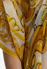 Dolce 
Gabbana Majolica-Print Silk Chiffon Maxi Kaftan Dress Yellow F6JDFT HI1TZ-H95DQ