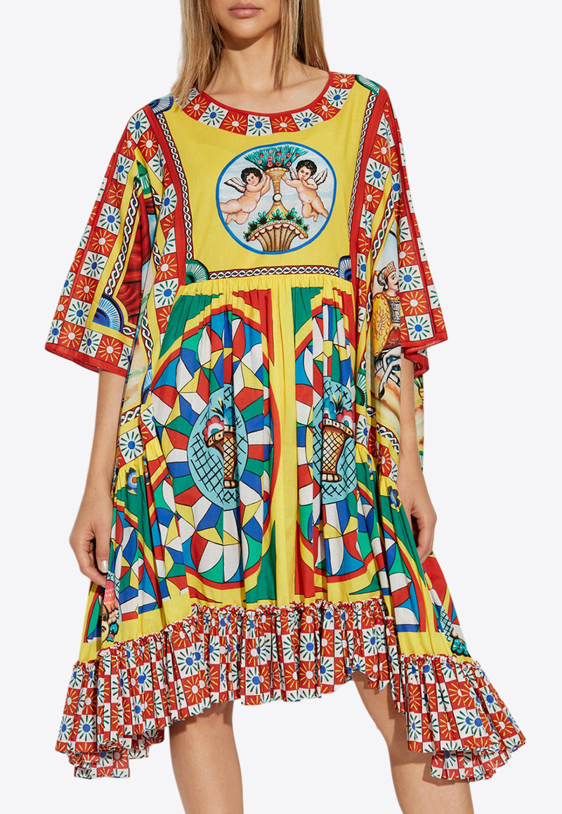 Dolce 
Gabbana Carretto Print Oversized Dress Multicolor F6F1GT GDS73-HH82D