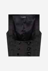 Dolce 
Gabbana Double-Breasted Silk Duchesse Tuxedo Waistcoat Black F791ZT FU1KM-N0000