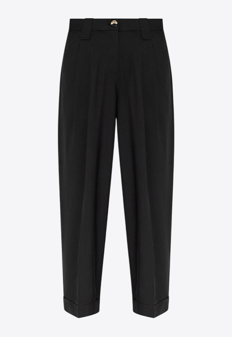 GANNI Wide-Leg Tailored Pants Black F8075 6627-099