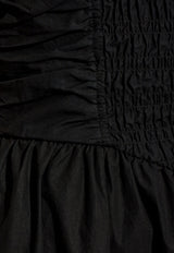 GANNI Smocked Midi Dress Black F9344 6479-099