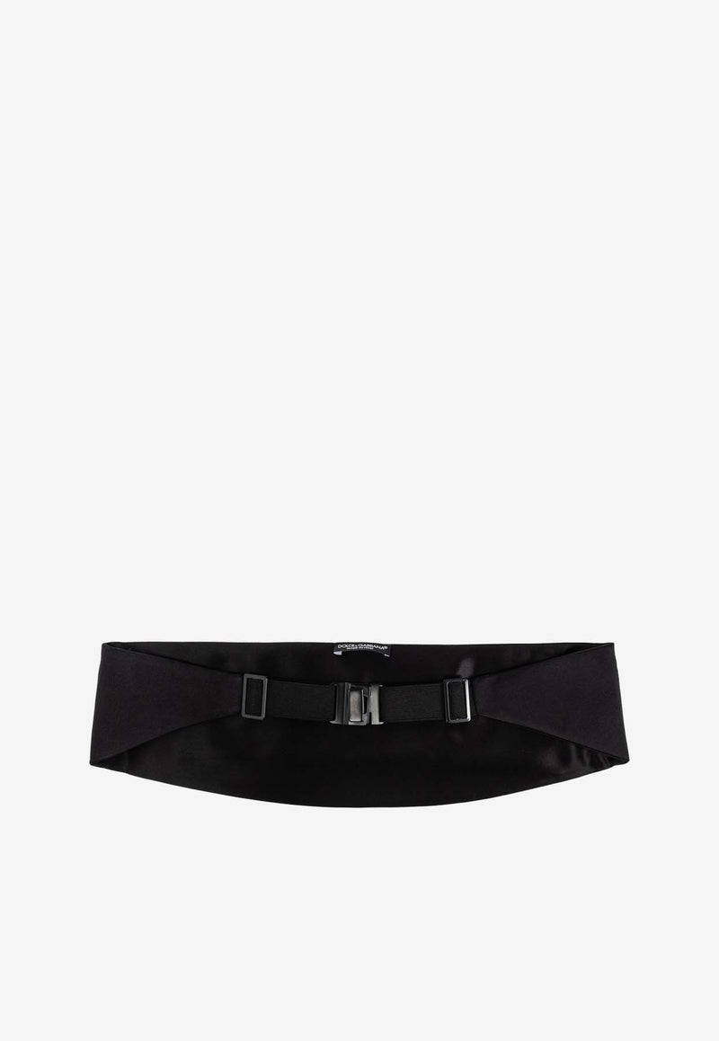 Dolce 
Gabbana Silk Satin Cummerbund Belt Black FB394A G0U05-N0000