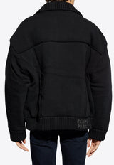 Kenzo Logo Lettering Knitted Jacket Black FE65OU141 9NC-99