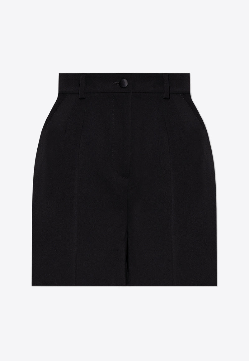 Dolce 
Gabbana High-Waist Wool Tuxedo Shorts Black FTC78T FU21E-N0000