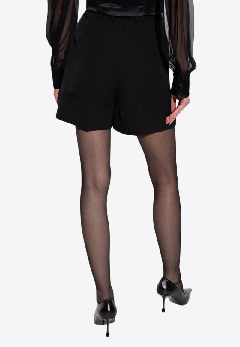 Dolce 
Gabbana High-Waist Wool Tuxedo Shorts Black FTC78T FU21E-N0000