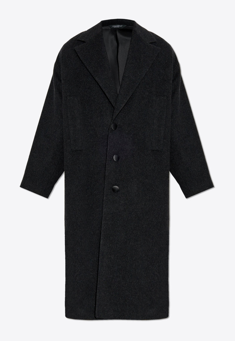 Dolce 
Gabbana Oversized Single-Breasted Wool Coat Black G048NT FU28H-N0000