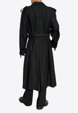 Dolce 
Gabbana Double-Breasted Wool Trench Coat Black G049GT FU28P-N0000