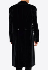 Dolce 
Gabbana Double-Breasted Velvet Coat Black G039YT FUVCE-N0000