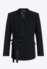 Dolce 
Gabbana Double-Breasted Wool Jacket Black G2UK3T FU21E-N0000