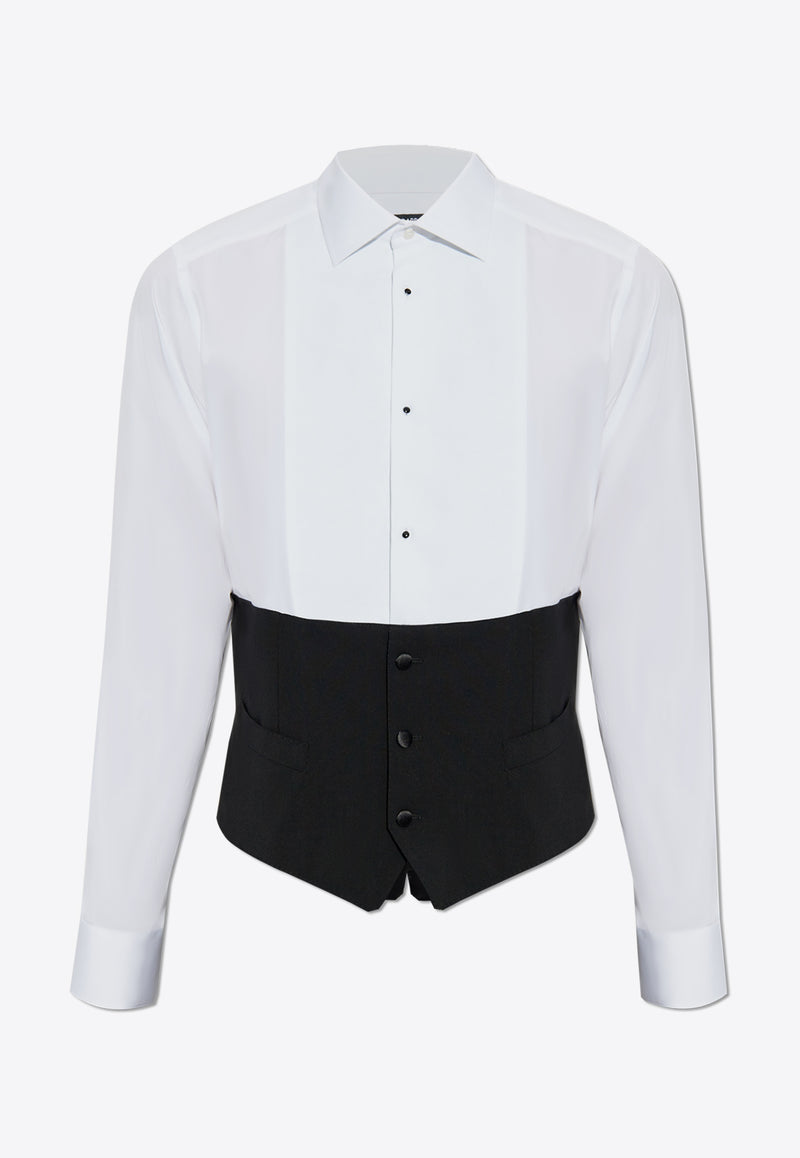 Dolce 
Gabbana Vest Bottom Tuxedo shirt White G5MC1T GI686-S9000