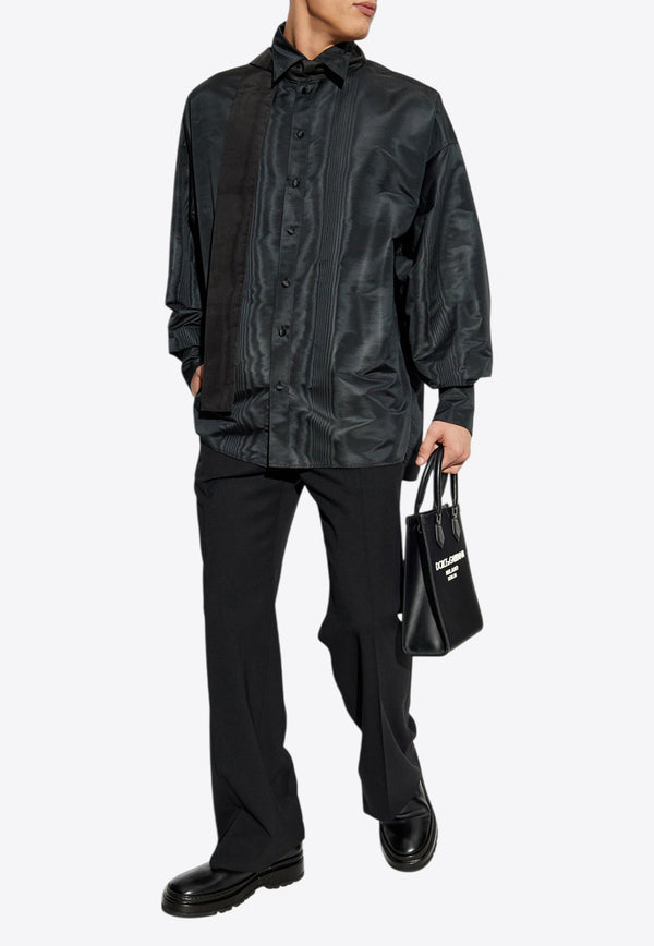 Dolce 
Gabbana Super-Oversized Silk Shirt Black G5MG0T HUMDJ-N0000