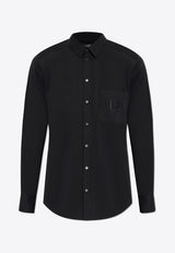 Dolce 
Gabbana DG-Embroidered Long-Sleeved Shirt Black G5ML0Z FU5EW-N0000