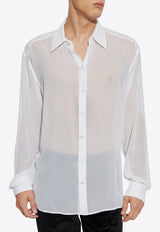 Dolce 
Gabbana Silk Georgette Long-Sleeved Shirt White G5MG9T FU1AR-W0800