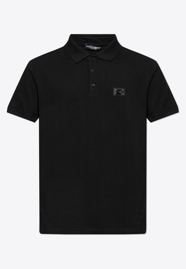 Dolce 
Gabbana Chest Logo-Tag Polo T-shirt Black G8PL4T G7NWZ-N0000