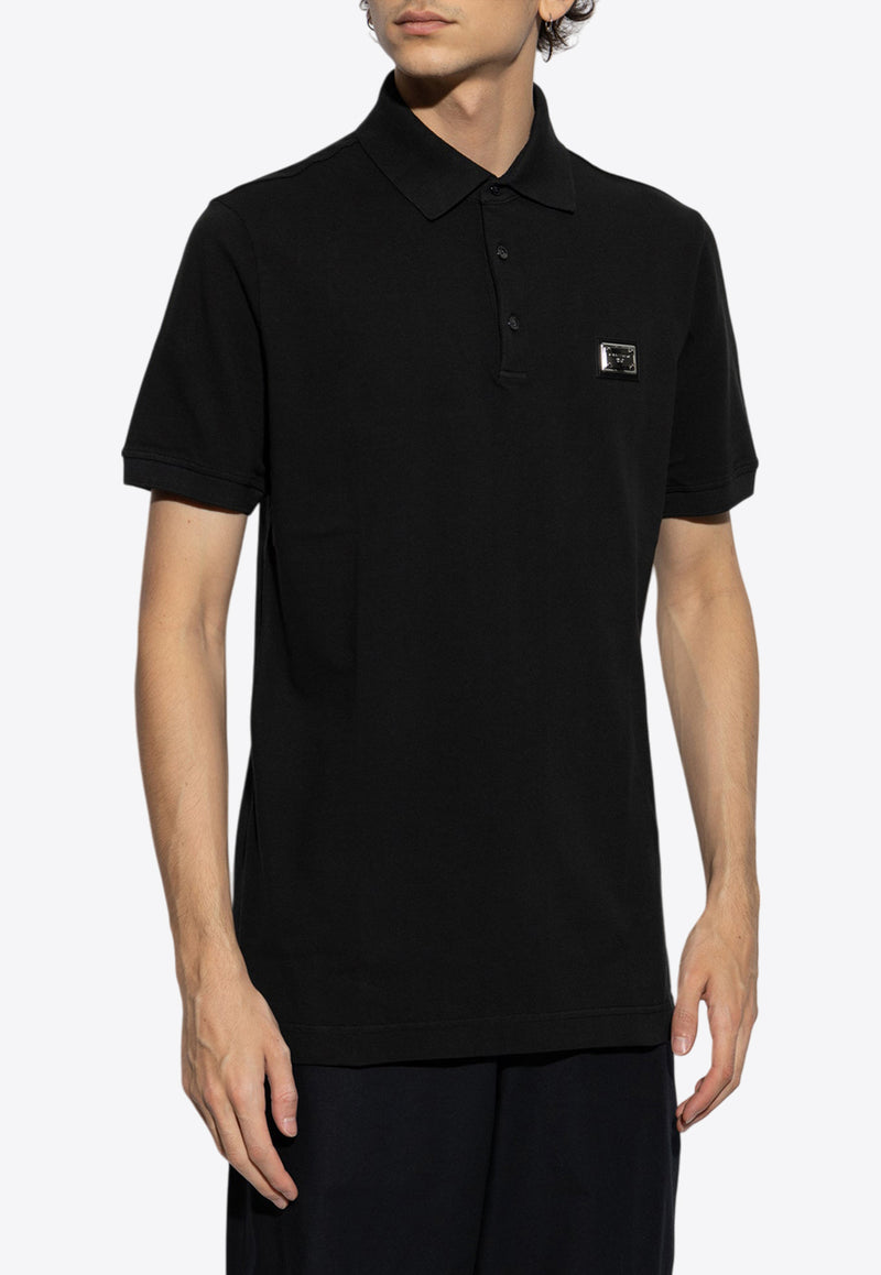 Dolce 
Gabbana Chest Logo-Tag Polo T-shirt Black G8PL4T G7NWZ-N0000