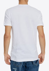 Dolce 
Gabbana DG-Embroidered Jersey Crewneck T-shirt White G8RN8Z G7N4Q-W0800