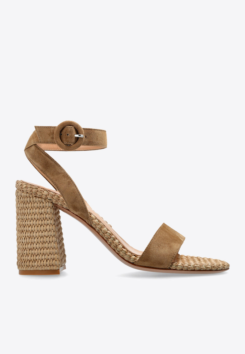 80 Braided Suede and Raffia Sandals Gianvito Rossi G32469 85RIC-CBLCMNA