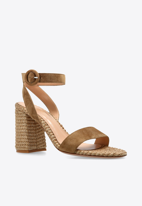 80 Braided Suede and Raffia Sandals Gianvito Rossi G32469 85RIC-CBLCMNA