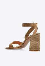 80 Braided Suede and Raffia Sandals Gianvito Rossi G32469 85RIC-CBLCMNA