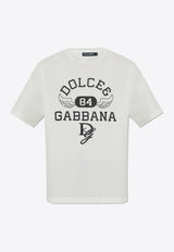 Dolce 
Gabbana Front Logo-Print Crewneck T-shirt White G8PN9Z G7NSN-W0111