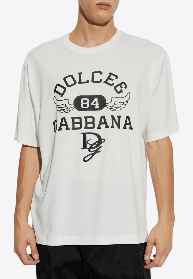 Dolce 
Gabbana Front Logo-Print Crewneck T-shirt White G8PN9Z G7NSN-W0111