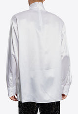 Dolce 
Gabbana Loose Silk Turtleneck Shirt White G8SD9T FU1NU-W0800