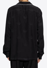 Dolce 
Gabbana Contrast-Stitch Silk Pajama Shirt Black G5JQ8T FJ1FM-N0000