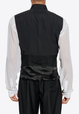 Dolce 
Gabbana Sleeveless Tuxedo Waistcoat Shirt Black G5MK8T GI677-N0000