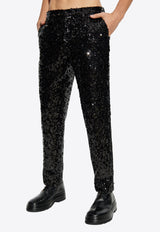 Dolce 
Gabbana Classic Sequined Tuxedo Pants Black GP0F3T FLSGD-N0000