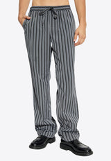 Dolce 
Gabbana Striped Pattern Straight-Leg Pants Gray GVRMAT FR5X8-S8051