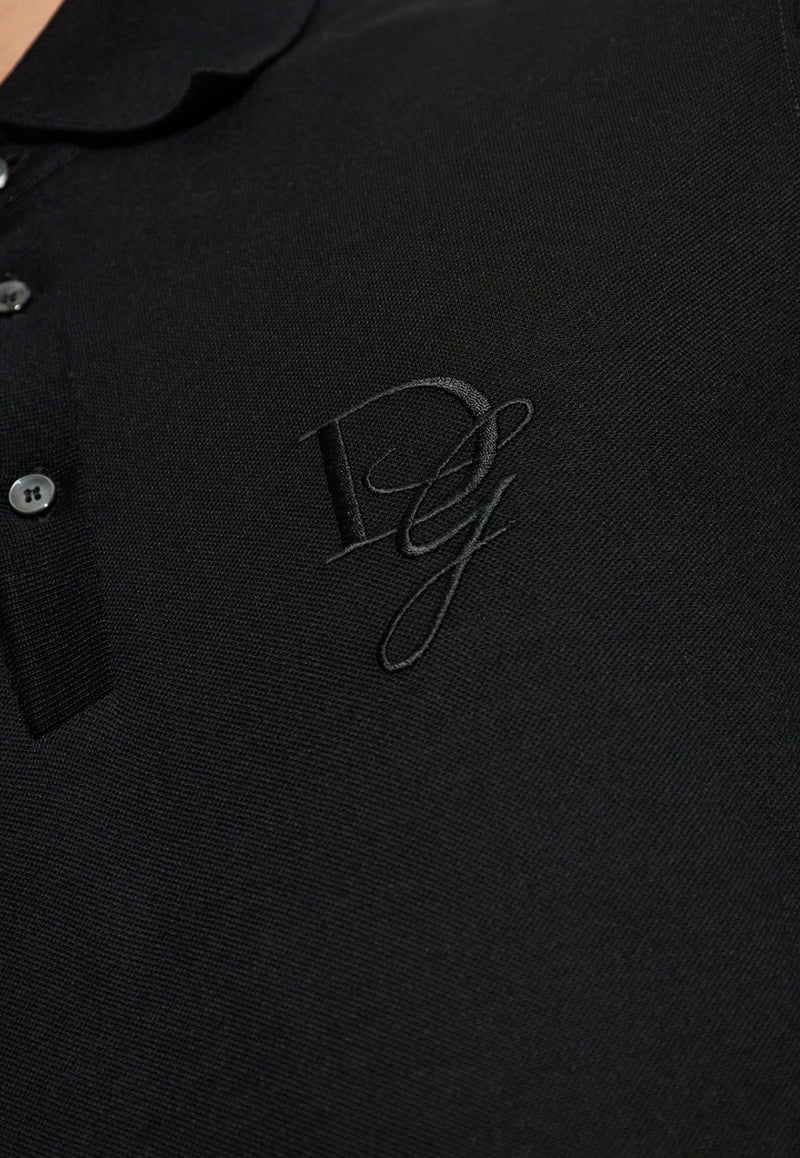 Dolce 
Gabbana Chest Embroidered-Logo Polo T-shirt Black G8SG0Z G7N4P-N0000