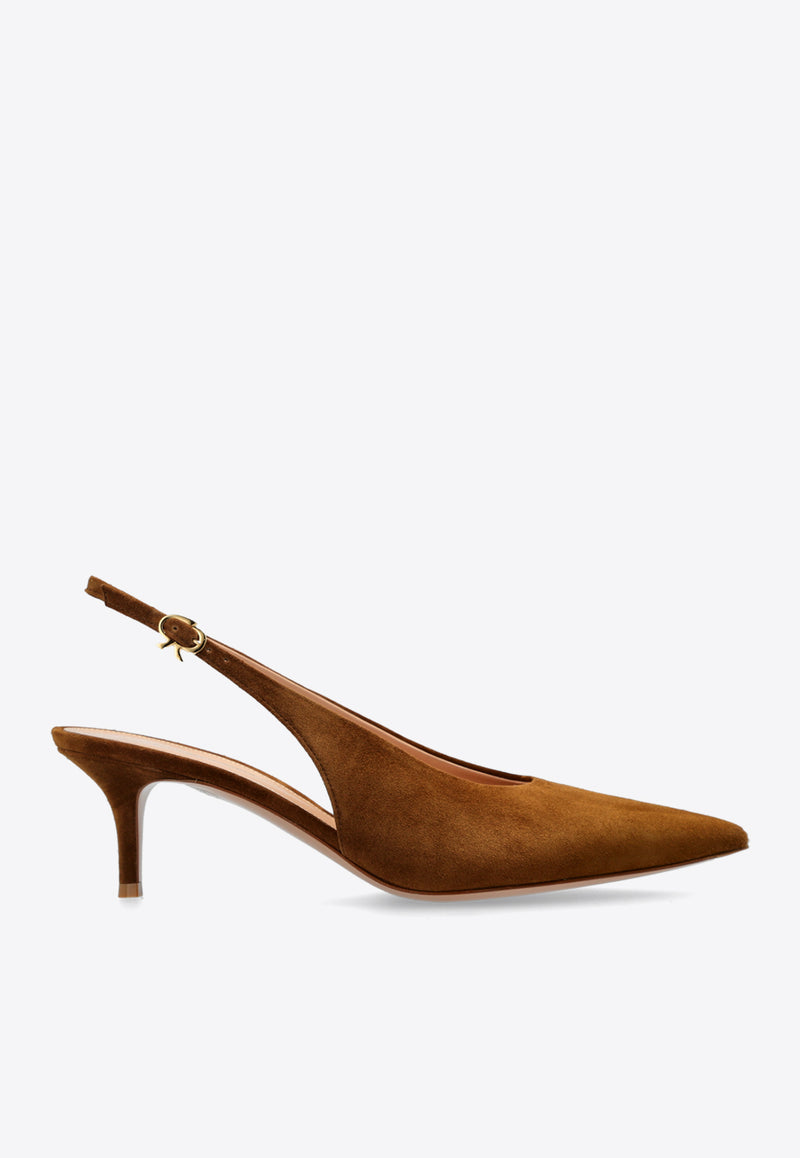 Robbie 55 Suede Slingback Pumps Gianvito Rossi G95538 55RIC-CAMTEXA