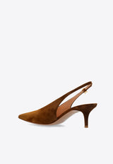 Robbie 55 Suede Slingback Pumps Gianvito Rossi G95538 55RIC-CAMTEXA