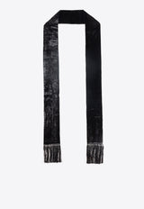 Dolce 
Gabbana Fringed Velvet Scarf Black GQ345E FUVI1-N0000