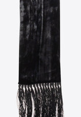 Dolce 
Gabbana Fringed Velvet Scarf Black GQ345E FUVI1-N0000