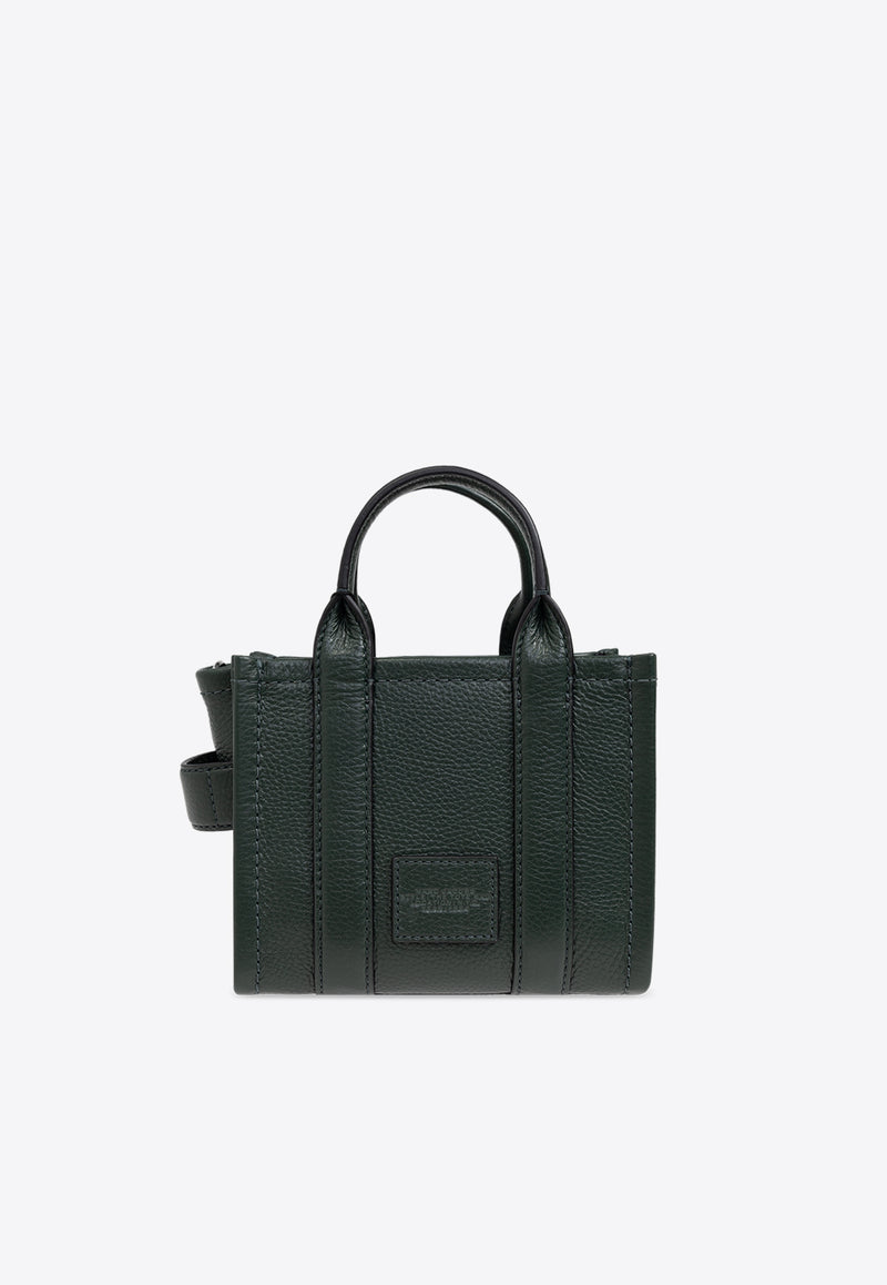 The Logo-Embossed Leather Tote Bag H053L01RE22 0-308 Green