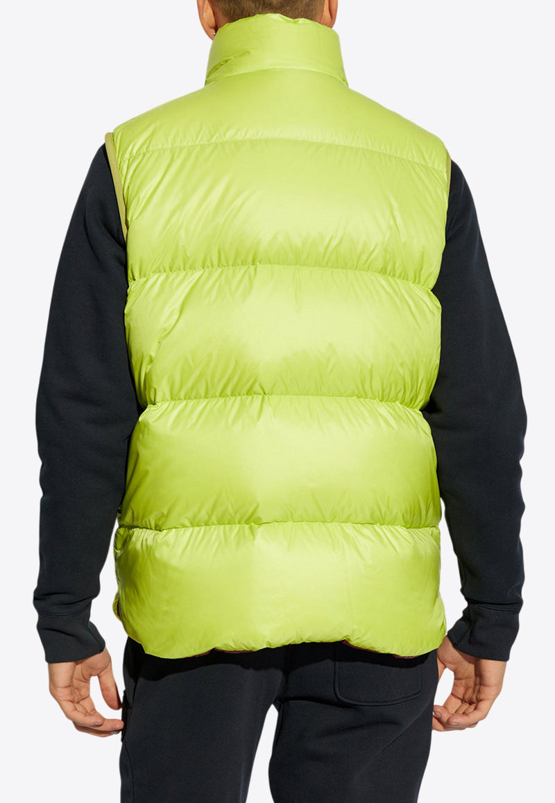 Moncler Sumido Logo Patch Down Gilet Lime J20911A00189 595GJ-8B4