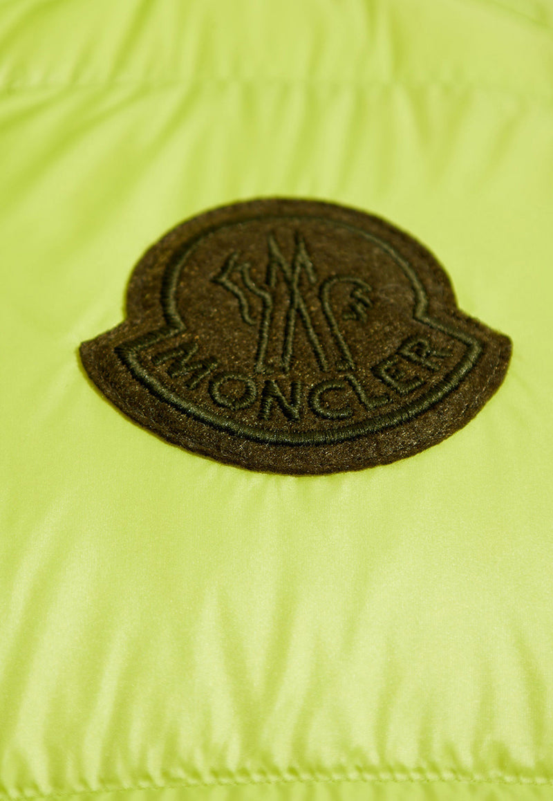 Moncler Sumido Logo Patch Down Gilet Lime J20911A00189 595GJ-8B4