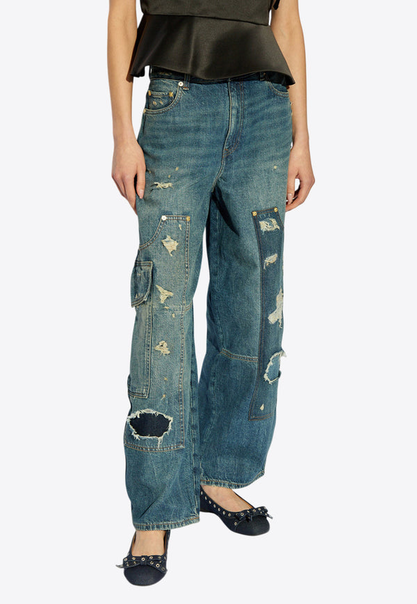 Distressed Cargo Carpenter Jeans J1560 6808-567 Blue