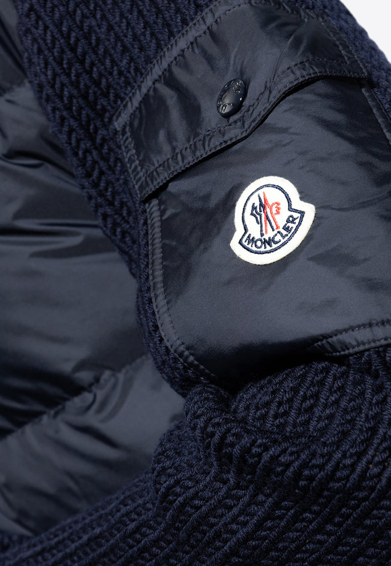 Moncler Padded Wool Zip-Up Cardigan Navy J20919B00029 M1172-775