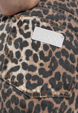 Leopard Print Straight-Leg Jeans J1184 6508-943 Brown