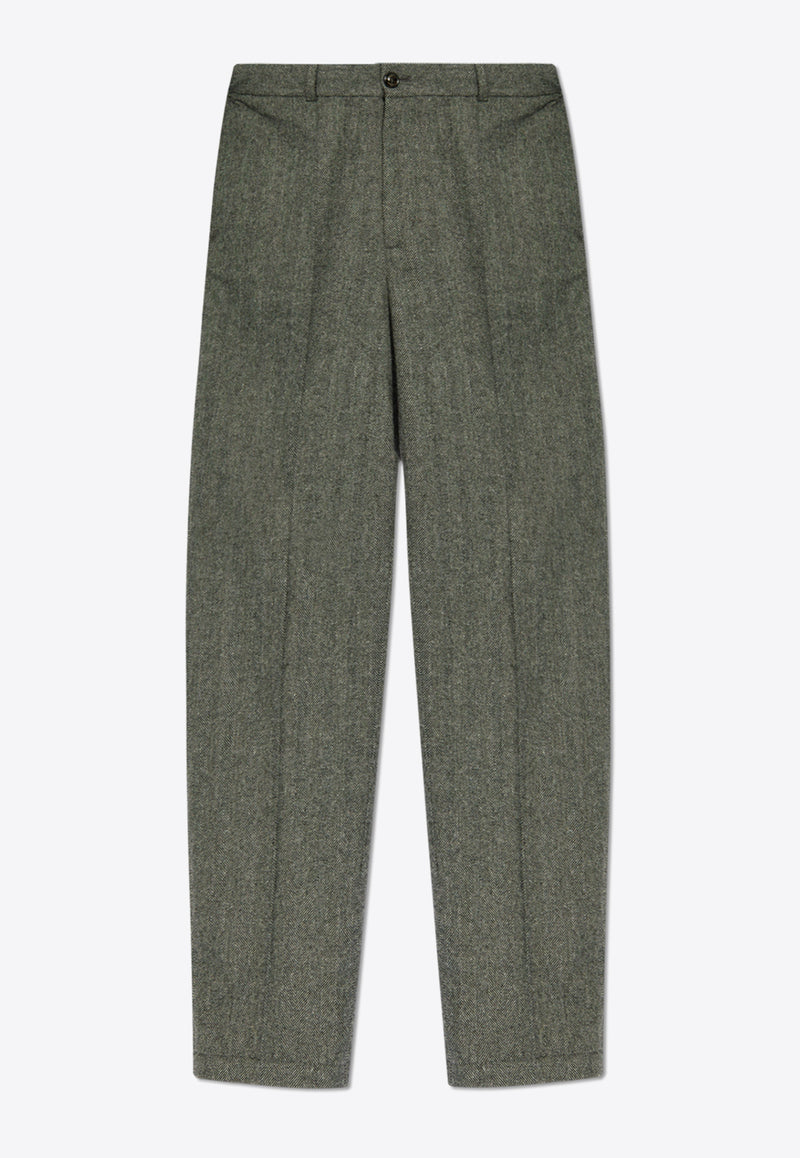 Moncler Wool-Blend Tailored Pants Gray J20912A00044 5984D-F99