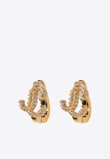 Crystal-Embellished Logo Earrings Jimmy Choo JC CLIP ON MJI-GOLD