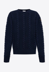 Moncler Cable Knit Wool and Cashmere Sweater Navy J20919C00015 M4281-745