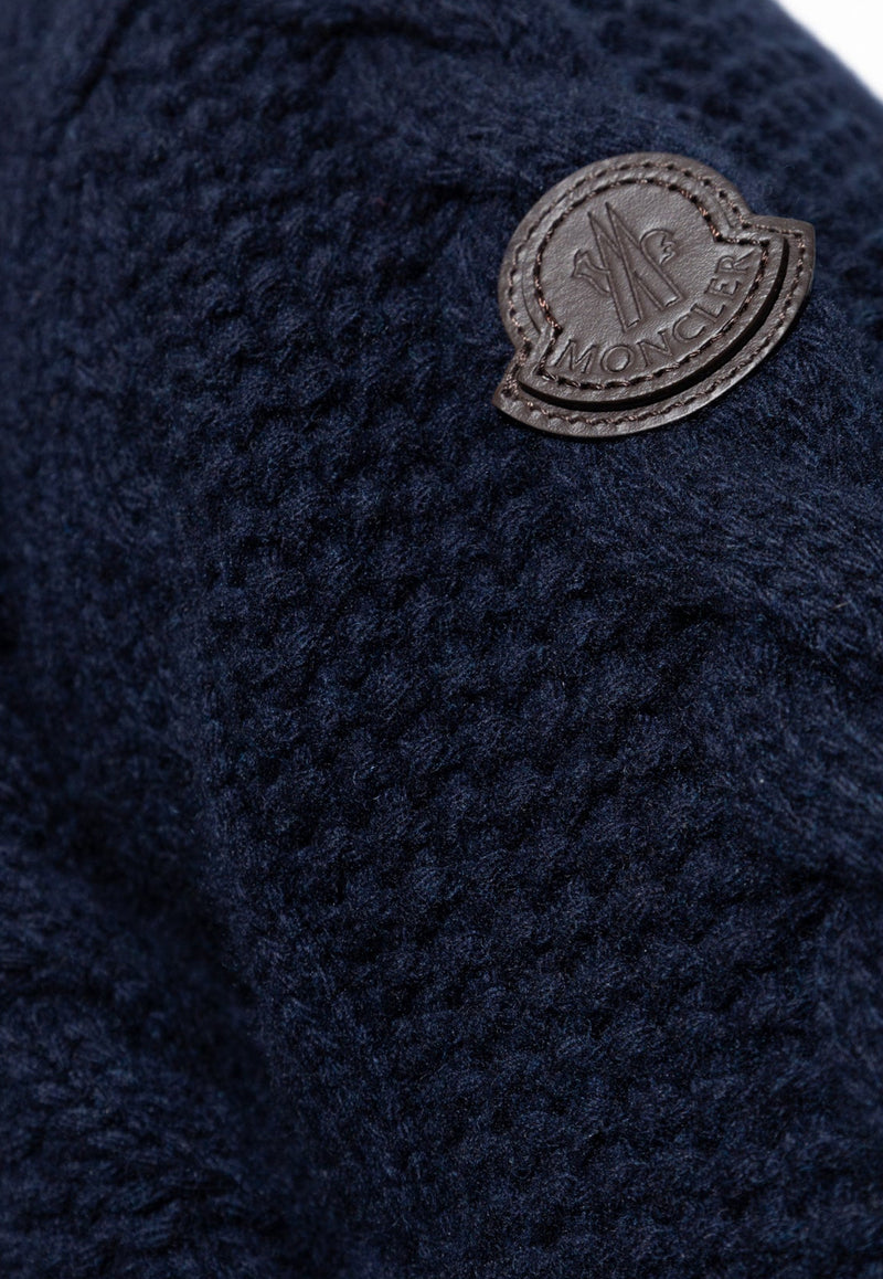 Moncler Cable Knit Wool and Cashmere Sweater Navy J20919C00015 M4281-745