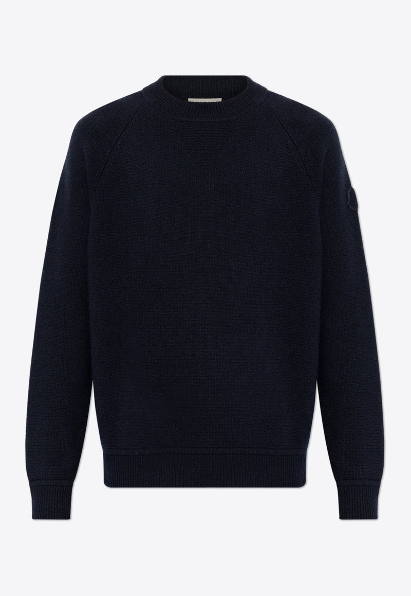 Moncler Wool and Cashmere Crewneck Sweater Navy J20919C00014 M4281-745