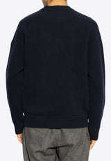 Moncler Wool and Cashmere Crewneck Sweater Navy J20919C00014 M4281-745