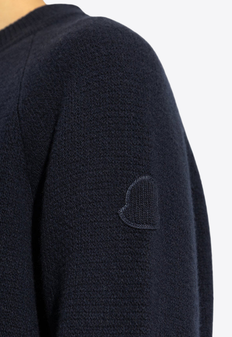 Moncler Wool and Cashmere Crewneck Sweater Navy J20919C00014 M4281-745