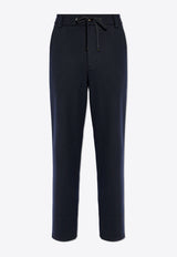 Moncler Straight Leg Wool-Blend Pants Blue J20912A00033 89ARG-777